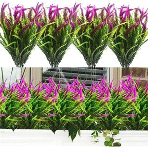 Artificial Outdoor Plant Flowers 8pcs Faux Plastic Plant Fake Flower UVResistant